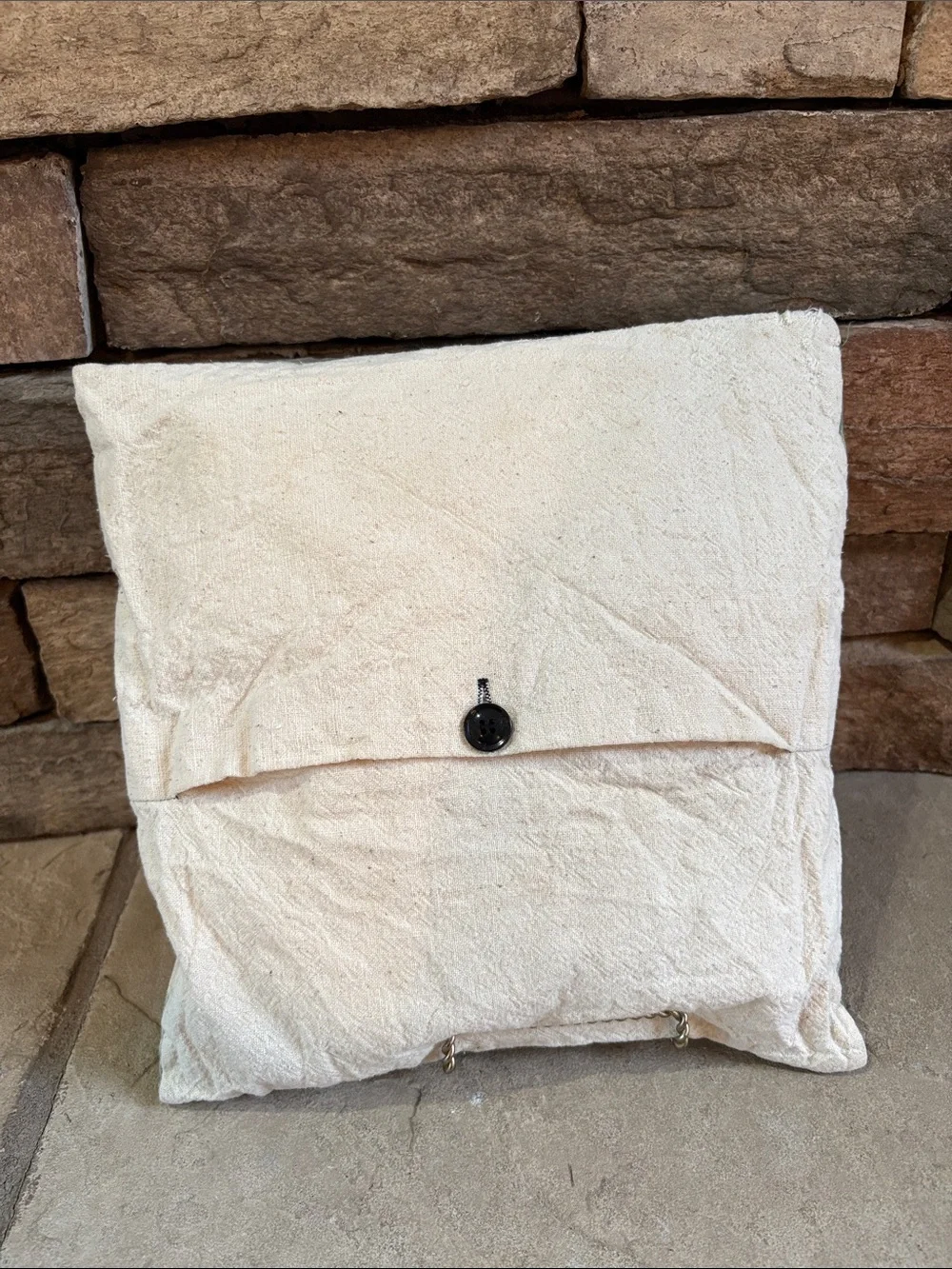 Vintage handmade embroidered friendship country cat pillow